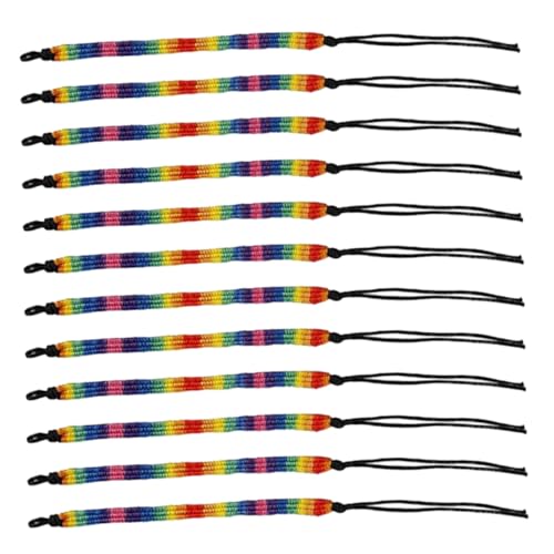 GALPADA 12 Stück Teiliges Regenbogen Armband Verstellbare Freundschaftsarmbänder Unisex für Pride Feiern für Männer und Frauen Geeignet von GALPADA