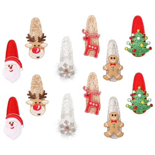 GALPADA 12 Stück Teiliges Weihnachts Haarspangen mit Glitzer Kleine Haarklammern in Verschiedenen Festlichen Motiven als Haarschmuck für Damen und Mädchen zu Weihnachten und Partys von GALPADA