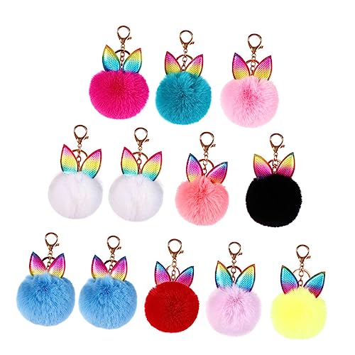 GALPADA 12stücke Furry Schlüsselanhänger Mit Pu Ohren Niedliches Schlüsselhalter Für Taschen Dekoration Und Zu Besonderen Anlässen von GALPADA