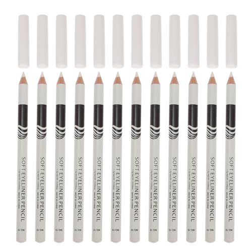 GALPADA 12Stücke Hochpigmentierte Eyeliner Stifte Präzise Weiße Kajalstifte für Augen Make Up Wasserfest und Langanhaltend für Tägliche Anwendung von GALPADA