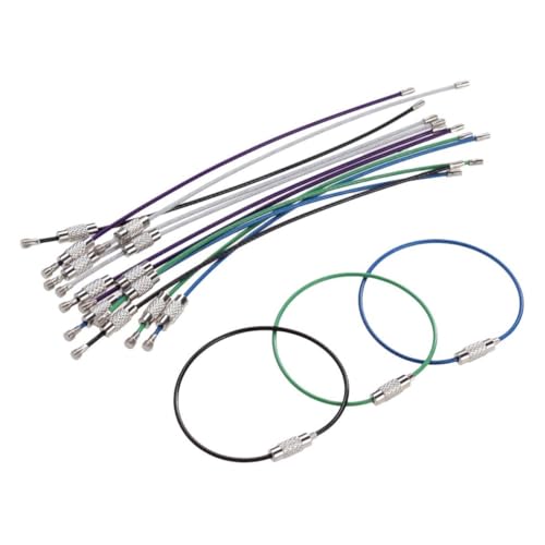 GALPADA 12 Stück Edelstahldraht Schlüsselanhänger Heavy Duty Gepäckanhänger Id Zufällige Farbe von GALPADA