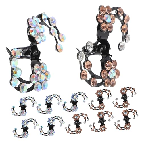 GALPADA 12stücke Kleine Dekorative Haarspangen Mit Strass-details Pflaumenblüten-design Rutschfester Klammer Farboptionen Für Damen Passend Zu Pferdeschwanzhaltern Als Haarschmuck Für von GALPADA