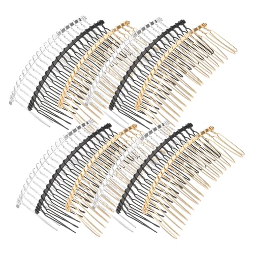 GALPADA 12stücke Metall-haarkämme Zähne Draht-dreh-kämme Brautschleier-drahtkämme Schieb-dutt-halter Diy-kopfbedeckungen Haarklammern Haarspangen Zubehör Für Damen Und Mädchen von GALPADA