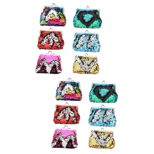 GALPADA 14 STK Tasche Mit Clipverschluss Tragetasche Für Geldbörse Damen Geldbörse Für Mädchen Geldbörse Mit Glitzer Tragbare Geldbörse Damenhandtasche Handytasche Kleine Tragetasche von GALPADA