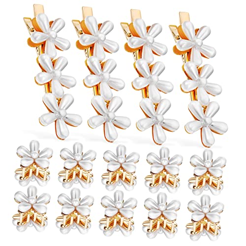 GALPADA Haarspangen Damen 14 Stück Kleiner Krallenclip mit Kunstperlen Blumendesign Haar Accessoires für Verschiedene Anlässe von GALPADA