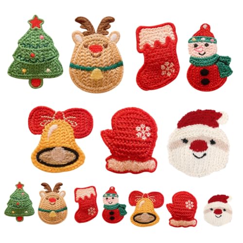 GALPADA 14 Stück Teiliges Weihnachts Haarspangen mit Strickbezug Bunte Haarklammern für Mädchen Weihnachtliche Motive Wie Schneemann und Rentier Schonend für Haare Festlich und Vielseitig von GALPADA