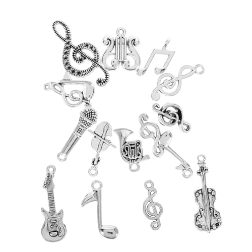 GALPADA 14stücke Charms Anhänger Mit Musiknote Handgefertigte Kleine Violinenschmuck Süße Diy Instrumenten-zubehör Für Mädchen von GALPADA