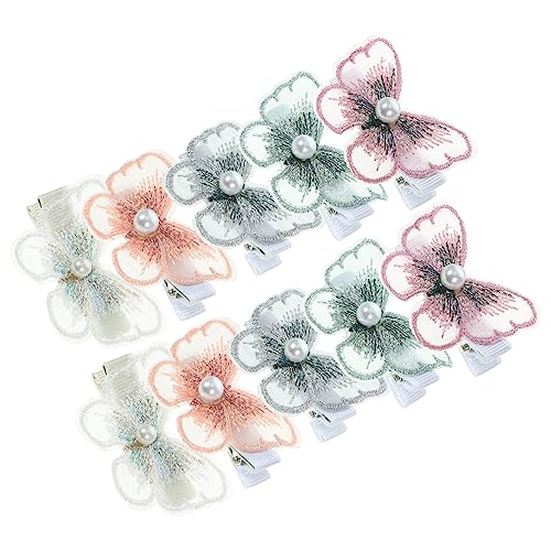 GALPADA 15 Stck Teiliges Kleine Schmetterling Haarklammern Perlen und Netz Niedliche Langlebige Haarspangen für Damen und Mädchen Rutschfestes Haarschmuck in Orange Weiß Grün von GALPADA