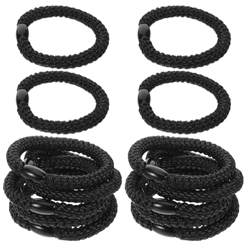 GALPADA 15 Stück Dicke Schwarze Haargummis für und Mädchen Rutschfeste Ponytail Halter für Sport und Partys Haarschäden von GALPADA
