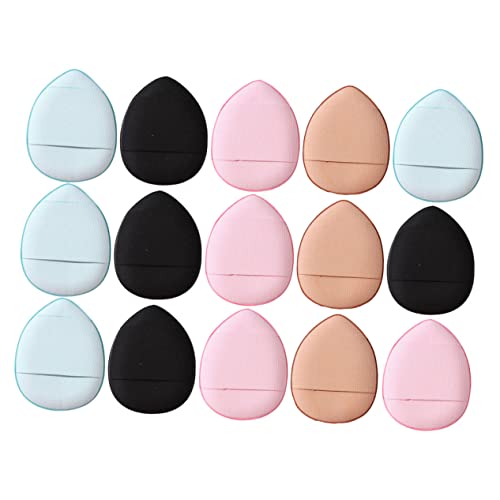 GALPADA 15 Stück Mini Finger Powder Puff Teiliges Tragbare Kleine Tropfenförmige Make Up Schwämme für Foundation und Puder Kompakt Leicht Trocken und Nass Anwendbar für Damen Make Up von GALPADA
