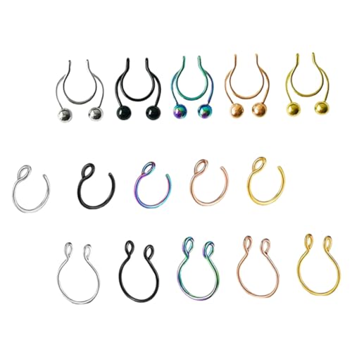 GALPADA 15 Stück Teiliges Set Nasenringen Piercing Schmuckstücke für Damen Hypoallergen und Langlebig für Kreativen Nasenschmuck von GALPADA