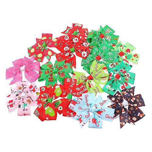 GALPADA 15 Stück Teiliges Weihnachts Haarspangen Set mit Niedlichen Schleifen für Mädchen Haaraccessoires für Festliche Anlässe und Partys Langlebig und Vielseitig Kombinierbar von GALPADA