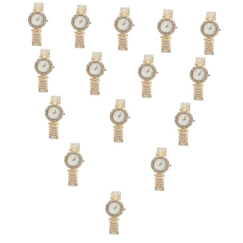 GALPADA 15St Anschauen damenarmbanduhr Ladies Watch Gold Watch Mode Armbanduhr Women Watches mechanische Automatikuhren Digitaluhren für Damen Strass Uhr goldene Diamantuhr Legierung von GALPADA