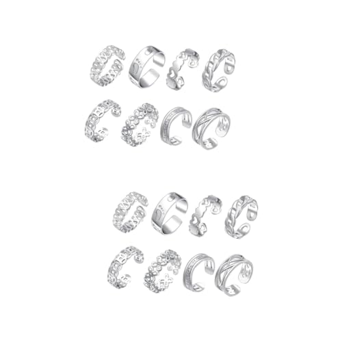 GALPADA 16stücke Verstellbare Zehenringe Aus Silber Für Frauen Modische Fußschmuck-accessoires Für Sommer Für Strand Und Alltag von GALPADA