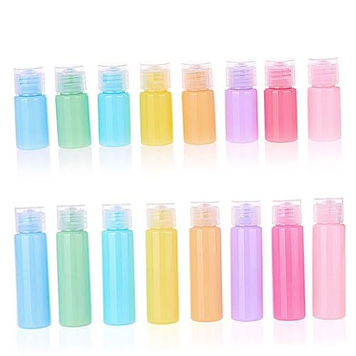 GALPADA 16stücke Bunte Plastikflaschen Mit Clipverschluss Wiederverwendbare Vorratsflaschen Für Kosmetikprodukte Lotionflaschen Leere Unterverpackungsflaschen von GALPADA