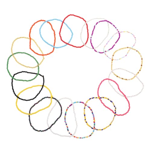 GALPADA 17stücke Perlen-fußkettchen Für Damen Handgefertigt Mit Glasperlen Elastisches Armband Im Boho-stil Geeignet Als Fußschmuck Für Mädchen Und Frauen Für Strandpartys Und von GALPADA