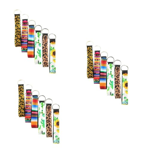 GALPADA 18stücke Teiliges Bunter Neopren Schlüsselanhänger Mit Kreativen Drucken Praktischer Schlüsselring Aus Tauchtuch Für Taschen Rucksäcke Und Lanyards von GALPADA