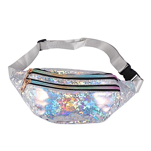 GALPADA 1stk wasserdichte Hüfttasche 90er-Outfit Gürteltasche Für Damen in Mode Holografische Taschen Brusttasche Mädchen Zubehör Abs -pu-Material Pailletten Umhängetasche Fräulein von GALPADA