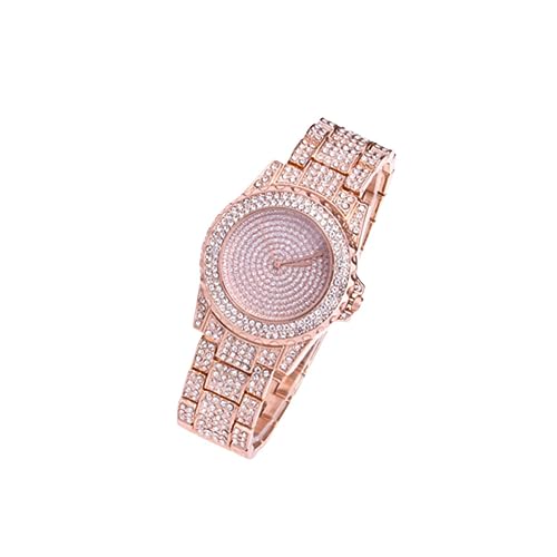 GALPADA Stahlbanduhr Quarz Für Damen Mit Strasssteinen Zarte Roségold Armbanduhr Stilvolle Zeitmessung Praktisch Langlebigkeit Robustheit Modisch Elegant von GALPADA