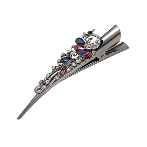 GALPADA 1Stk Tierform Retro große Strass Metall Horn Clip Kopfschmuck Entenschnabel Clip Kristall Haarspange Haarschmuck Haarspangen für Damen Alligator-Haarspangen für dickes Haar hairpin von GALPADA