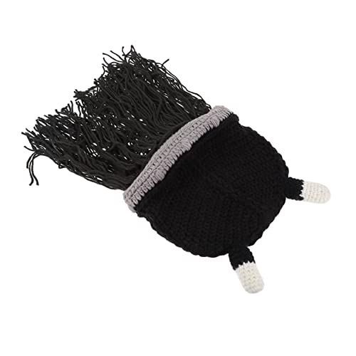 GALPADA Großer Schnurrbart Kopfbedeckung Wikinger Ox Horn Party Hut Aus Umweltschutz Wollgarn Für Halloween Karneval Cosplay Requisiten von GALPADA