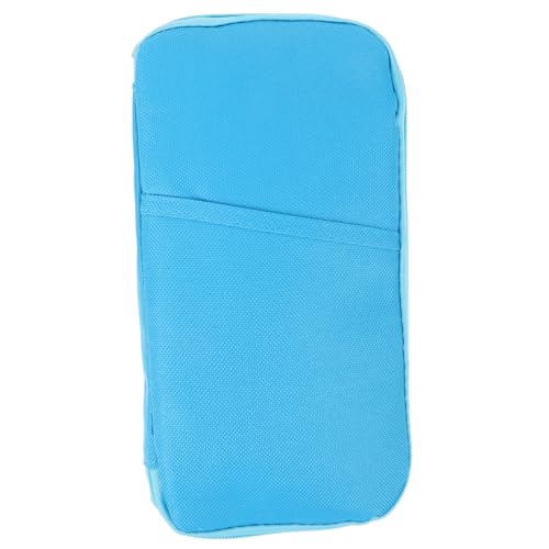 GALPADA 1stk Dokumentenhalter Kartenschlitz Canvas-Tasche Mit Reißverschluss Slot Passkartenetui Reisegeldbörse Canvas-geldbörse Reisepasstasche Kartenhalter Aus Polyester Fall Blue von GALPADA