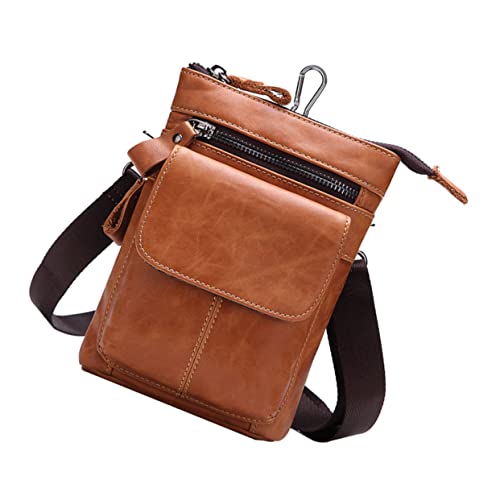 GALPADA 1stk Gürteltasche Einzelne Umhängetasche Reisen Kuriertasche Reisen Geldbörse Mit Reißverschluss Für Männer Reisegeldbörse Handy-geldbörse Mehrzweck Handytasche Echtes Leder Herren von GALPADA