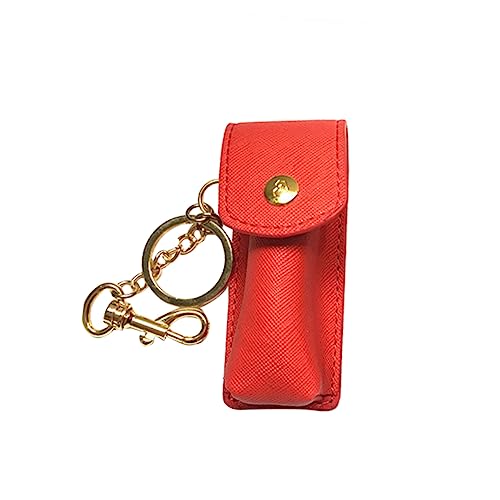 GALPADA Tragbarer Lippenstifthalter Mit Schlüsselanhänger Aufbewahrungstasche Für Lippenbalsam Und Lippenstifte Für Frauen Und Mädchen Rot von GALPADA