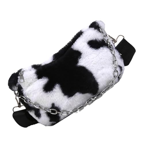 GALPADA 1stk Plüschtasche Mit Kuhmuster Tasche Mit Reißverschluss Umhängetasche Mini-geldbörse Brieftaschen Für Frauen Damen Geldbörsen Frauen-tasche Damen-tragetaschen Polyester von GALPADA