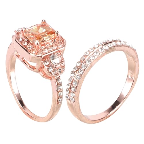 GALPADA 1stk Ring Paar Ringschmuck Strass Paar Ringe Finger Zubehör Für Paare Trendiger Schmuck Paargeschenke Ring Für Paar Ehering Aus Roségold Weihnachten Mode Vorschlag 18k von GALPADA