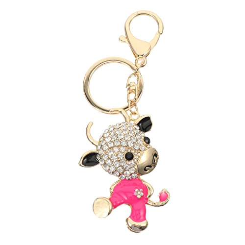 GALPADA 1 Stück Ochsenjahr-Metall-schlüsselanhänger mit Strass- Süßer Boho-schlüsselring für Taschenanhänger Handtasche Dekoratives Ornament von GALPADA