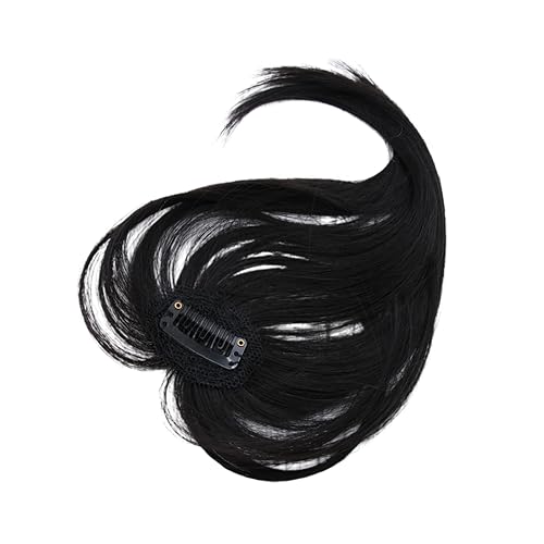 GALPADA Clip Haar Bangs Air Bangs Haarteil Für Damen Mädchen Schwarz Unsichtbare Nahtlose Perücke Stück Haare von GALPADA