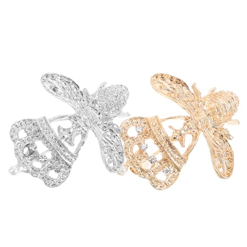GALPADA 2 Funkelnde Bienen-anstecknadeln Mit Krone: Robustes Zinklegierungsmaterial Mit Eingelegtem Strass – Elegante Bienen-brosche Aus Metall Für Damen Für Kleidung/handtasche/rock von GALPADA