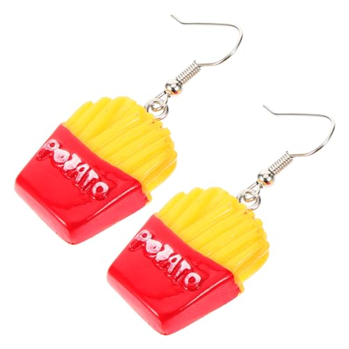 GALPADA 2 Paar Chip-harz-ohrringe Baumelnder Ohrring Miniaturdekoration Emaille-ohrstecker Clip-ohrringe Popcorn- Mädchen Cartoon-ohrschmuck Gedenken Plastik Handgemacht von GALPADA