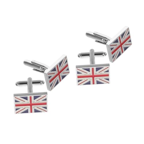 GALPADA 2 Paar Union Jack-manschettenknöpfe Messing von GALPADA