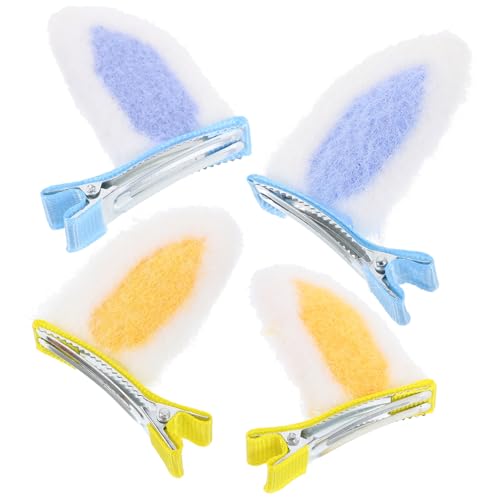 GALPADA Häschen Haarspangen 2 Paare Süße Kaninchen Haarspangen Für Mädchen Plüsch Und Legierung Niedliche Haaraccessoires Für Ostern Weiche Und Bequeme Haarklammern von GALPADA