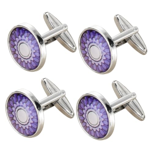 GALPADA 2paare Runde Manschettenknöpfe Für Herrenhemden Floraler Design Für Umschlagmanschetten Metallknöpfe Für Hochzeiten Partys Und Geschäftstreffen von GALPADA