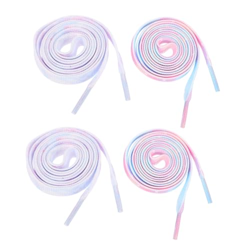 GALPADA 2 Paare Flache Tie Dye Schnürsenkel Farbverlaufend Strapazierfähige Polyester Schuhbänder für Basketball Sneakers Sportschuhe Modische Ersatz Schnürsenkel für Damen und Herren von GALPADA