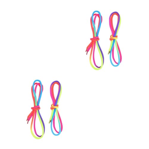 GALPADA 2 Paare Runde Regenbogen Schnürsenkel Farbverlauf Bunte Sneaker Schnürbänder für Sportschuhe und Canvas Schuhe Strapazierfähig und Rutschfest Modische Accessoires für Damen und von GALPADA