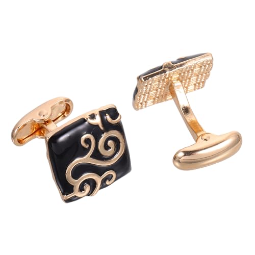 GALPADA 2 Paare Zinklegierung Manschettenknöpfe Retro Stil Modische Ersatzknöpfe für Hemden und Anzüge Langlebig Rostfrei mit Elegantem Golddruck Vielseitig für Business und Freizeit von GALPADA