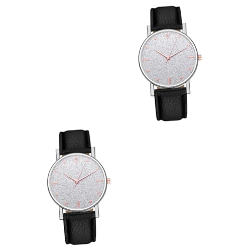 GALPADA 2 STK Damenuhr Armbanduhren Für Damen Armbanduhr Für Damen Business-Uhr Frauen Schauen Zu Damen Handgelenk Langlebige Freizeituhren Uhren Für Damen Gürteluhr Kunstleder von GALPADA