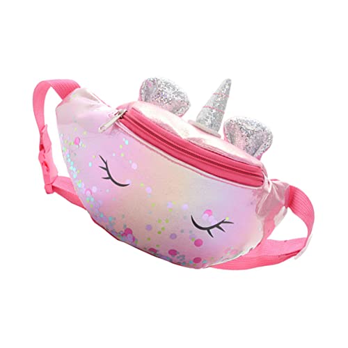 GALPADA 2 STK Einhorn-Gürteltasche Modetasche für Kinder Mädchen Hüfttasche Gürteltasche für Kinder Umhängetasche Einhorn-Tasche Kinder Einhorn Tasche Erdfarben erröten Reisen PU-Leder von GALPADA