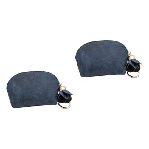 GALPADA 2stücke Pu Leder Blumenanhänger Münzgeldbörse Mini Dunkelblau Praktisch Für Reisen Einkaufen Und Aufbewahrung Von Kleingeld Schlüsseln Und Mehr Für Damen von GALPADA