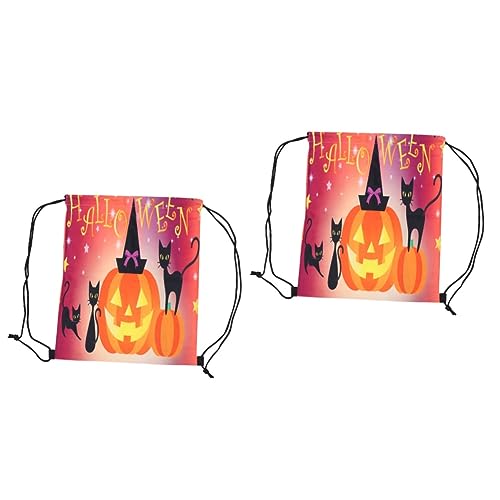 GALPADA 2stücke Halloween Kürbis-Lampe Drawstring Rucksack Vielseitige Tasche Für Halloween Süßigkeiten Unisex Leicht Anpassbare Schulterriemen Für Party-Accessoires Und von GALPADA