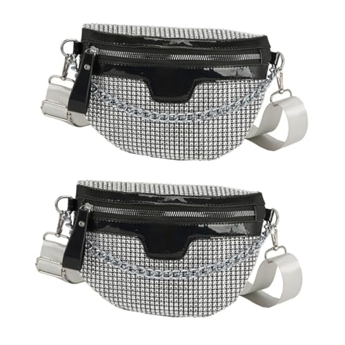 GALPADA 2 STK Helle Diamant-Gürteltasche Crossbody Bags crossbodytaschen Umhängetaschen für Damen Glitzer-Brusttasche Umhängetasche für Damen Aufbewahrungstasche Handytasche Blitz Fräulein von GALPADA