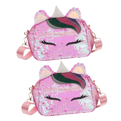 GALPADA 2stücke Mini Einhorn Form Glitzer Ohr Umhängetasche Für Mädchen Lässige Ketten Messenger Schultertasche Weiß Mit Anti- Für Freizeit Strand Und Reisen von GALPADA