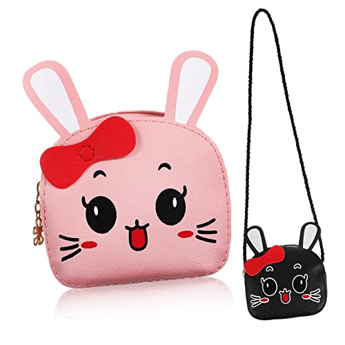 GALPADA 2stücke Kawaii Cartoon Kaninchen Geldbörsen Für Mädchen Kleine Umhängetaschen Für Junge Mädchen Für Kleingeld Schlüssel Und Handy Pu Reißverschluss Und Verstellbarem von GALPADA
