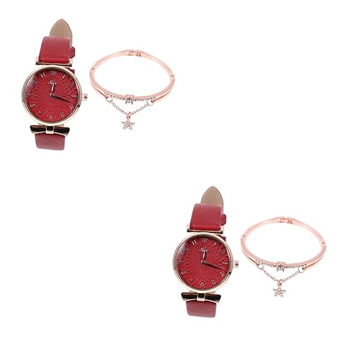 GALPADA 2sätze Damen Armbanduhr Set Mit Handgelenkarmbändern Quarzuhr Und Stilvolle Armbänder Für Besondere Anlässe Perfektes Für Freundinnen Und von GALPADA