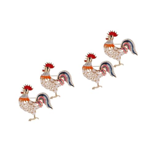 GALPADA 2 Sätze Hahnbrosche Damen Brosche Hahn Brosche Tiermotiv Brosche Lustige Brosche Hochwertige Hahnenbrosche Anstecknadel Aus Kristall Vintage Brosche Hahn-pin Legierung 2 Stück * 2 von GALPADA