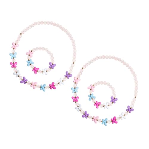 GALPADA 2 Sätze Kinderschmuck Halskette und Armband mit Schmetterlingen Handgefertigte Perlen für Mädchen Kostüm Accessoire für Partys und Aufführungen Teiliges von GALPADA